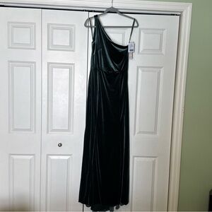 nouvelle AMSALE Dark Green One Shoulder Dress size 10